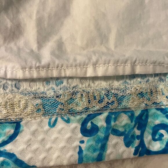 Lilly Pulitzer Dress Pearl Crochet Neck Halter Size 14 Blue & White - Picture 13 of 16